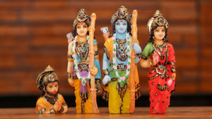 Lord Ram Darbar statue for Home/Office decoration (9cm x 9cm x 2cm) Mixcolor