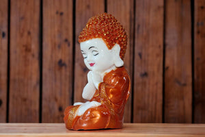 Buddha buddh buddha sitting medium Showpiece Home decore OrangeOrangeOrange