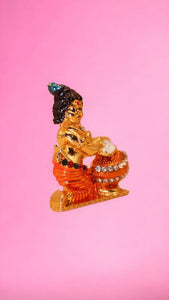 Lord Krishna,Bal gopal Statue,Temple,Office decore(1.8cm x1.5cm x0.5cm)Orange