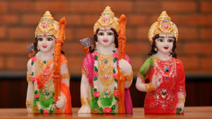 Lord Ram Darbar statue for Home/Office decoration( 10cm x7.5cm x4.5cm) Mixcolor