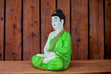 Load image into Gallery viewer, Buddha buddh buddha sitting medium Showpiece Home decore OrangeGreenGreen