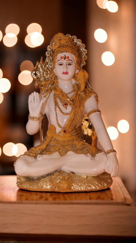Lord Shiva Shankar Statue Bhole Nath Murti Home Decor(9cm x 5cm x 3.5cm) Silver