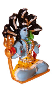 Lord Shiva Shankar Statue Bhole Nath Murti Home Decor ( 3cm x 2cm x 1cm) Blue