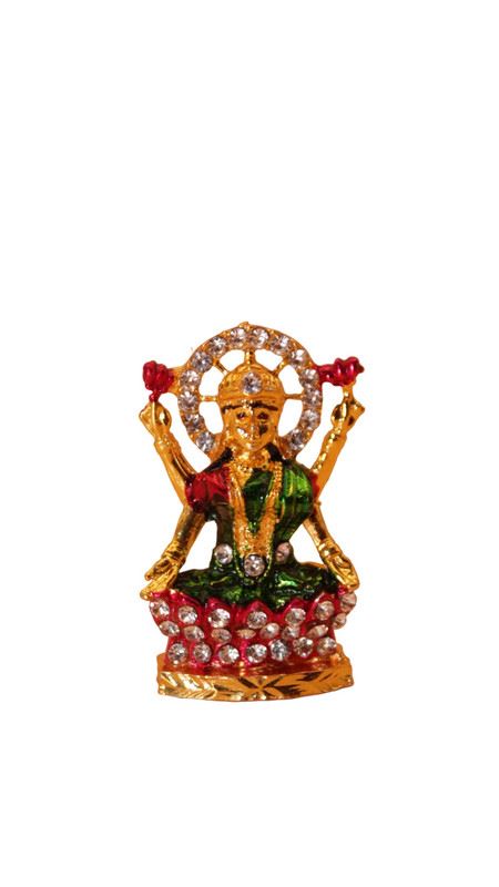 Laxmi Hindu God Hindu God laxmi fiber idol ( 1.5cm x 0.8cm x 0.3cm) Gold