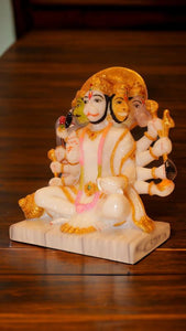 Lord Panchmukhi Hanuman Idol Bajrang Bali Murti (8cm x 6.5cm x 4cm) White