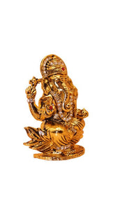 Ganesh Bhagwan Ganesha Statue Ganpati for Home Decor(3cm x 2cm x 0.8cm) Gold