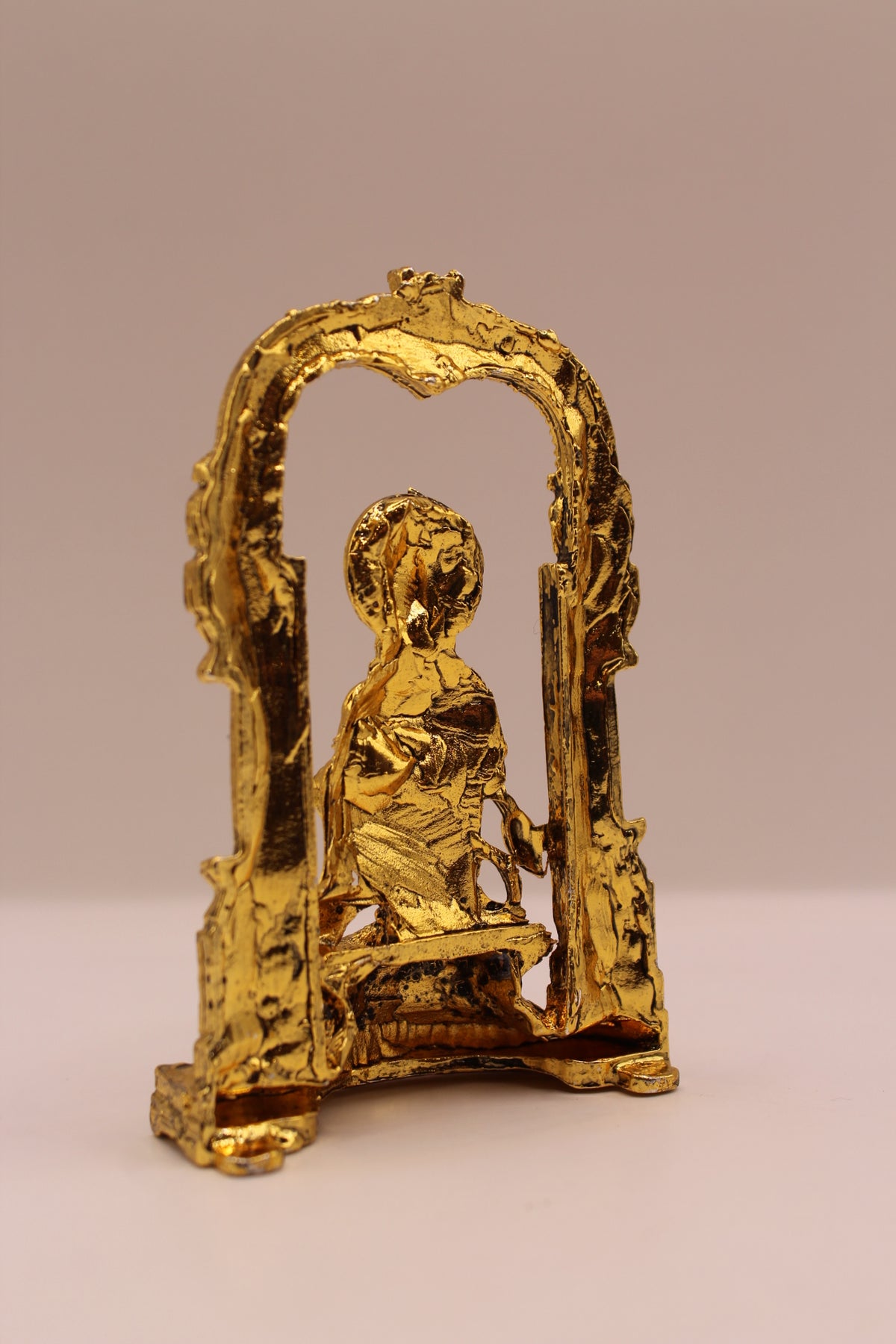 Hanuman Murti – Gold Finish Metal, 3.5 inch – back view