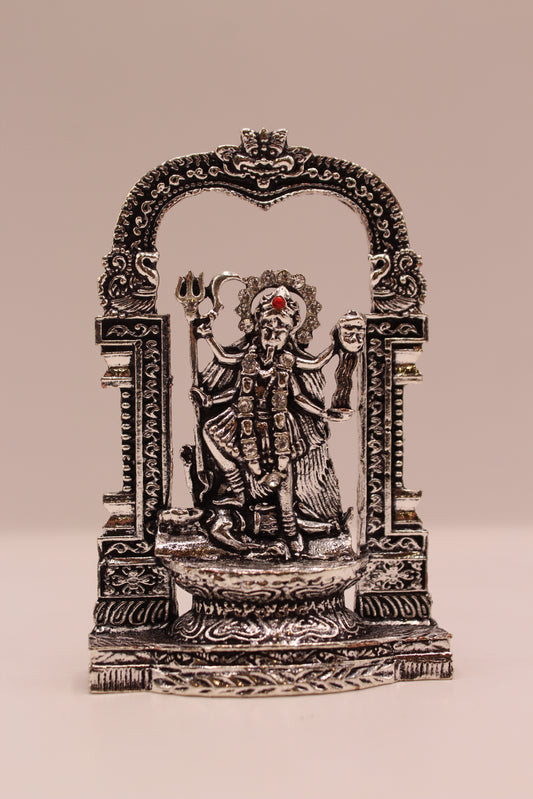 Mahakali Murti – Silver Finish Metal, 3.5 inch – front view