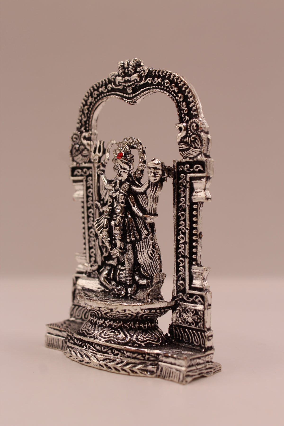 Mahakali Murti – Silver Finish Metal, 3.5 inch – right side view