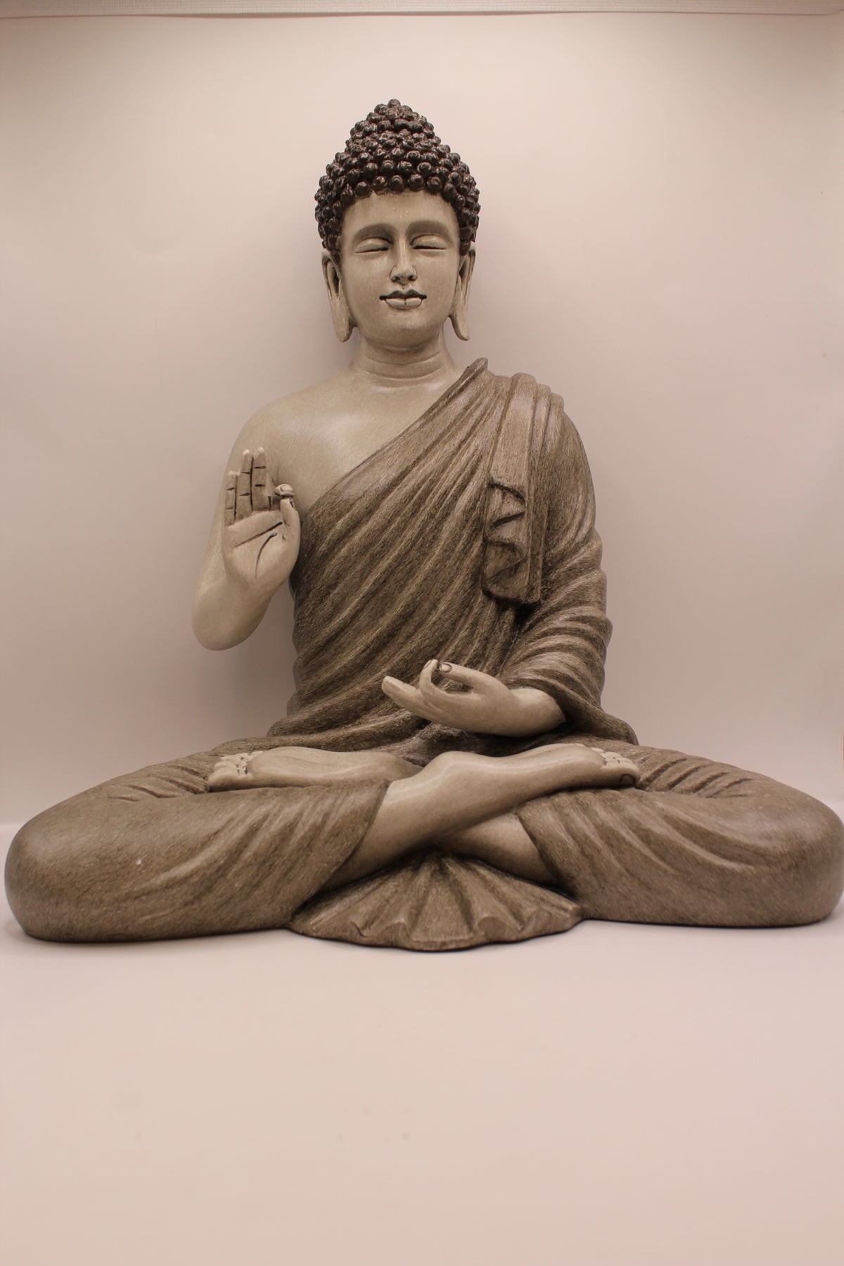 Slate grey resin Buddha statue, front
