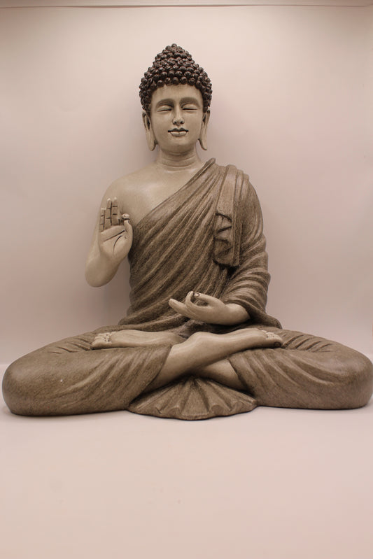 Slate grey resin Buddha statue, front