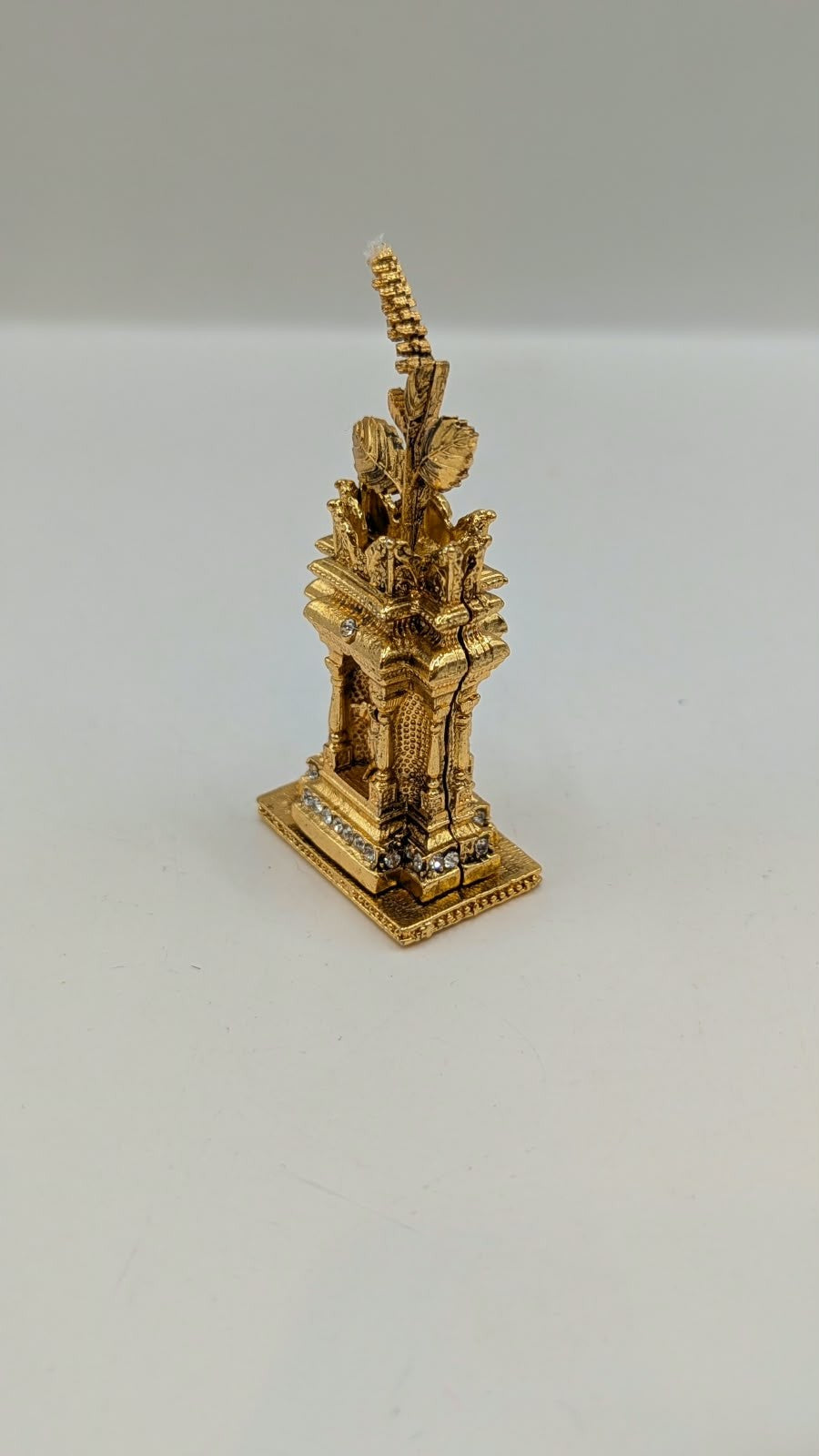 Gold Tulsi Vrindavan murti with Krishna, other side view