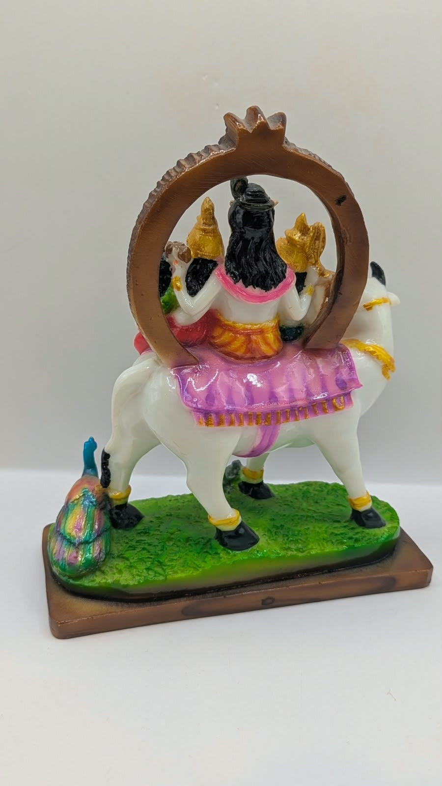 Shiv Parivar statue on Nandi, back view