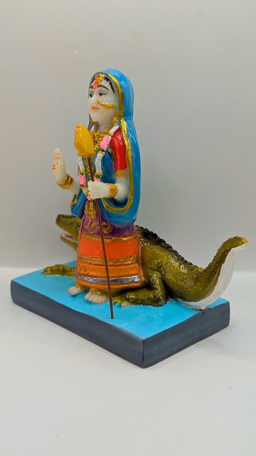 Colourful Khodiyar Maa statue, other side view