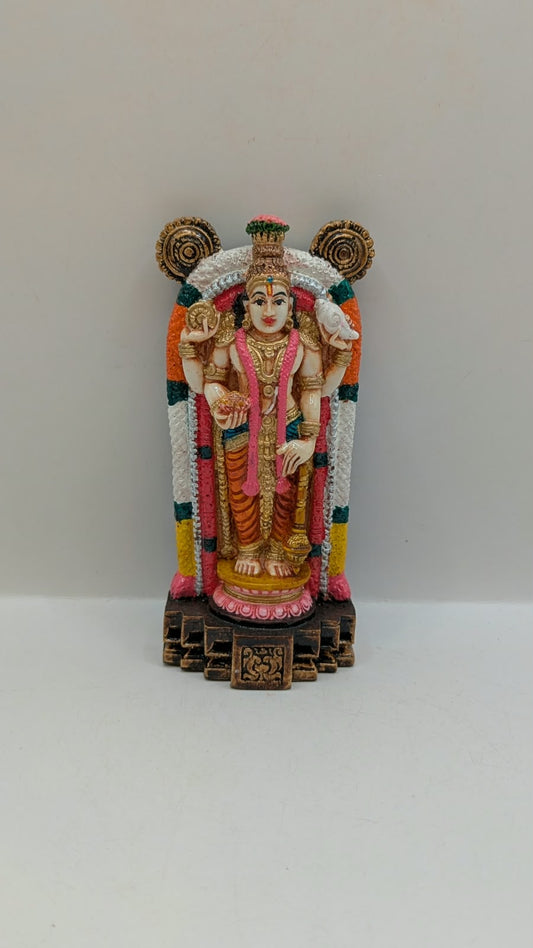 Multicolour Guruvayurappan Vishnu statue, front view