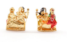Load image into Gallery viewer, LORD SHANKAR FAMILY GOLD COLOR SHANKAR CAR DASH BOARD SMALL STATUE HINDU METAL