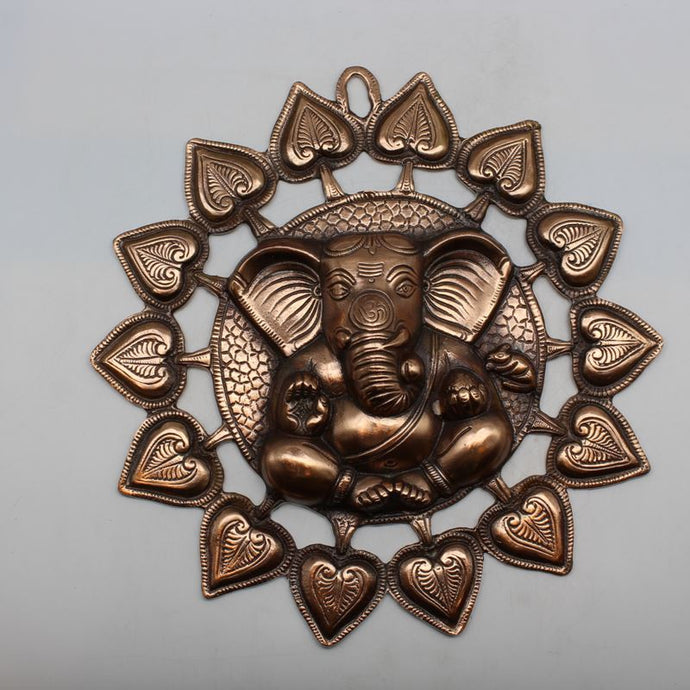 Lord Ganesha Wall Hanging -For Home Decor, Housewarming Gift, Hindu God of Luck..Metal Lord Ganesha Frame Wall Hanging Showpiece
