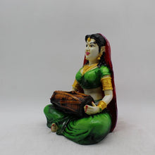 Load image into Gallery viewer, Rajasthani Girl,Rajasthani lady,Musician girl Rajasthani statue,idol Green color