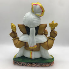 Load image into Gallery viewer, Ganesh Ganesha Ganpati Ganapati Hindu God Ganesh fiber idol Brown White