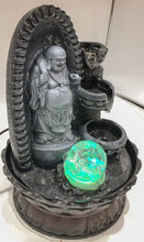 Load image into Gallery viewer, Buddha Water Fountain GREY Buddha with LED Light Indoor Water Fountain