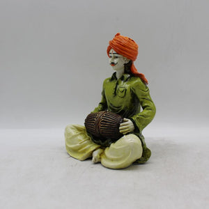 Rajasthani boy,Rajasthani man,Musician man Rajasthani statue, idol Green color