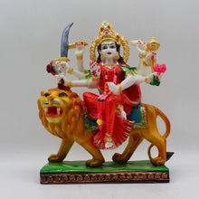 Load image into Gallery viewer, Ambe Mata Statue/ Durga Mata Murati / Durga Idol. Shakti Statue-Ambe Ma Idol Office-White Painted Bengali Durga Maa Murti-Durga Ma Idol-Ambe Maa Statue-Durga.AMBE MA HINDU Goddess  Statue Figurine Mataji Shakti Maa Ambaji