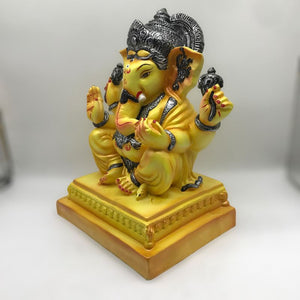 Ganesha Ganesh Ganpati Hindu Elephant God Diwali Pooja Ganpati fiber idol Yellow