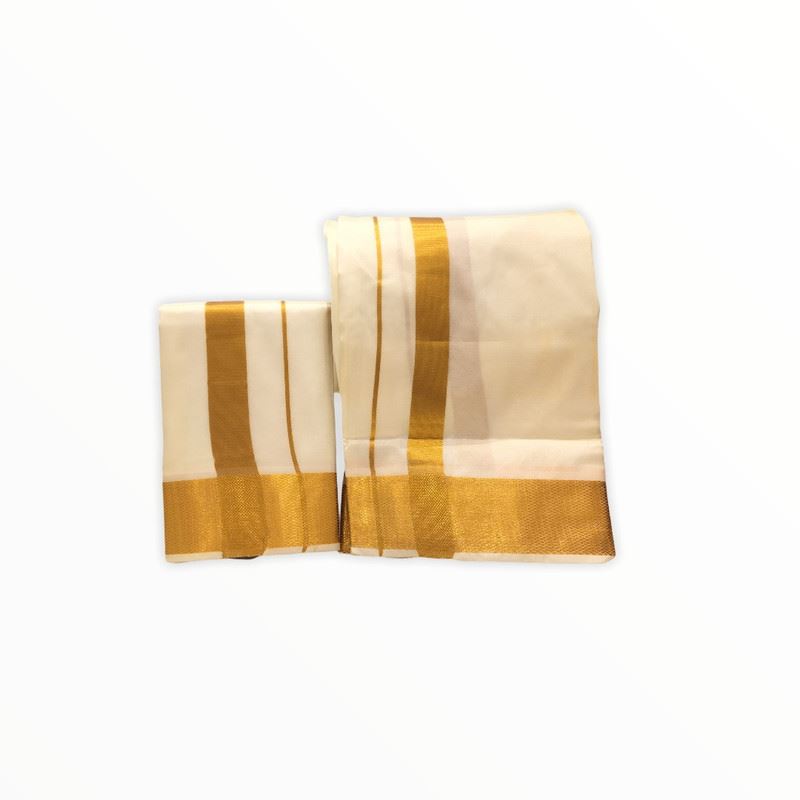 Men's Traditional Veshti / Dhoti / Vasti with Angavastram