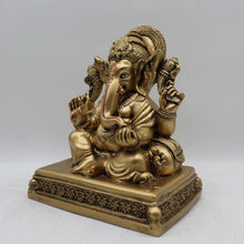 Load image into Gallery viewer, Ganesh Ganesha Ganpati Ganapati Hindu God Hindu God Ganesh fiber idolGold