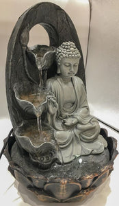 Gautam buddhaWater Fountain Grey Buddha with LED Light Indoor Water Fountain