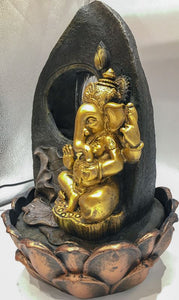 Buddha Water Fountain GREY Buddha with LED Light Indoor Water Fountain