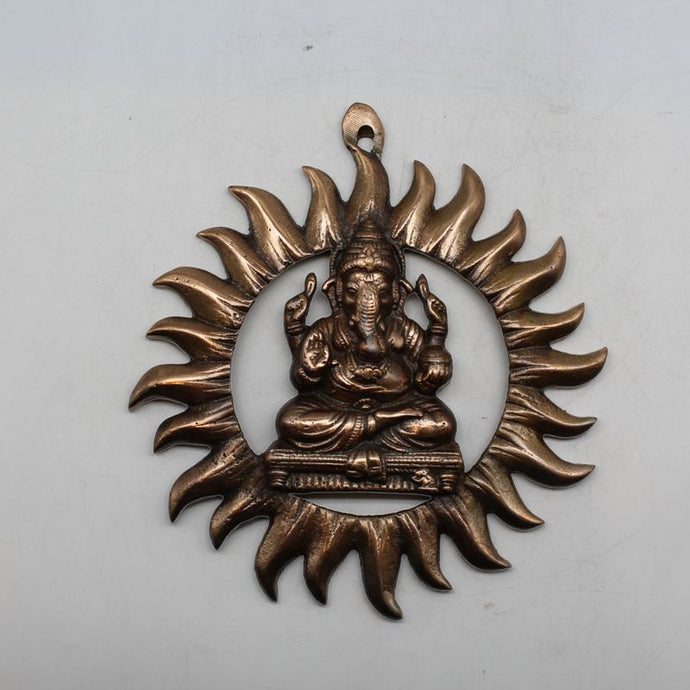 Lord Ganesha Wall Hanging -For Home Decor, Housewarming Gift, Hindu God of Luck..Metal Lord Ganesha Frame Wall Hanging Showpiece