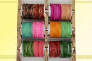 Indian Glass Bangles Set Dot Pattern Bollywood Style Wedding Favour
