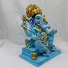 Load image into Gallery viewer, Ganesh Ganesha Ganpati Ganapati Hindu God Hindu God Ganesh fiber idol Blue