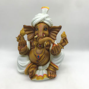 Ganesh Ganesha Ganpati Ganapati Hindu God Ganesh fiber idol Brown White