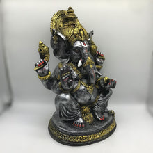 Load image into Gallery viewer, Ganesh Ganesha Ganpati Ganapati Hindu God Hindu God Ganesh fiber idol Black Silver