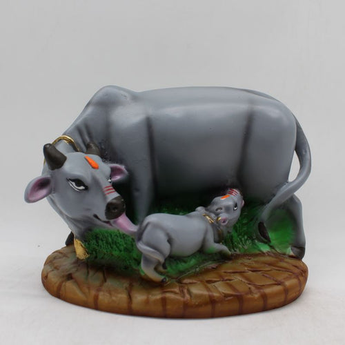 Kamdhenu Cow Gau Mata,Nandi cow Statue Hindu God For Home Decor Multi Color