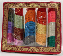 Load image into Gallery viewer, 5 Roll Bangle Bracelet Cover Bag INDIAN Chudi Kangan Watch Travel Cases Storage