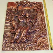 Load image into Gallery viewer, RADHA KRISHNA HANDMADE COPPER PLATED STATUE HOME DECOR METAL ART