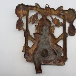Lord Ganesha Wall Hanging -For Home Decor, Housewarming Gift, Hindu God of Luck..Metal Lord Ganesha Frame Wall Hanging Showpiece
