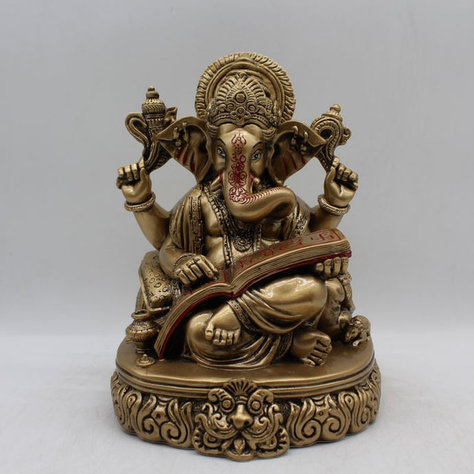 Ganesh Ganesha Ganpati Ganapati Hindu God Hindu God Ganesh fiber idolGold