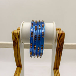 Indian Glass Bangles-Set Of 4 Stone Designed Bollywood Traditional