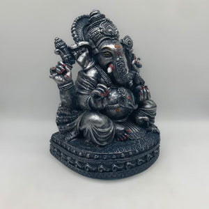 Ganesh Ganesha Ganpati Ganapati Hindu God Hindu God Ganesh fiber idol Blue Silver