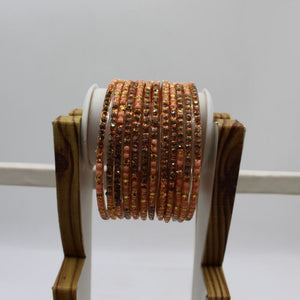 Indian Glass Bangles Set Of 12-Stone Work Women Girl Wedding Special Bangles