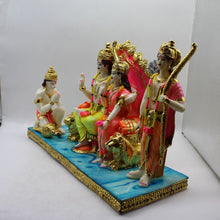 Load image into Gallery viewer, Ram Darbar Ram Sita Lakshman Hanuman Fiber Idol Multi Color