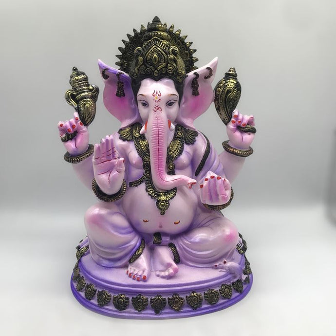 Ganesh Ganesha Ganpati Ganapati Hindu God Ganesh fiber idol Light Purple