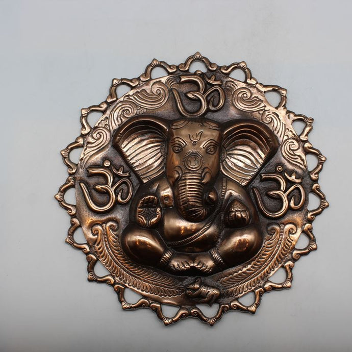 Lord Ganesha Wall Hanging -For Home Decor, Housewarming Gift, Hindu God of Luck..Metal Lord Ganesha Frame Wall Hanging Showpiece
