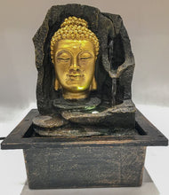 Load image into Gallery viewer, Gautam buddha Water Fountain Grey Buddha with LED Light Indoor Water Fountain