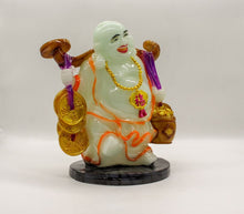 Load image into Gallery viewer, Buddha Figurine Lucky Laughing Buddha Statue White Fiber Home Decorations