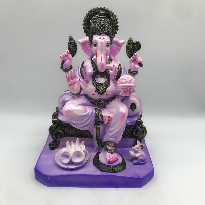 Ganesh Ganesha Ganpati Ganapati Hindu God Ganesh fiber idol Light Purple